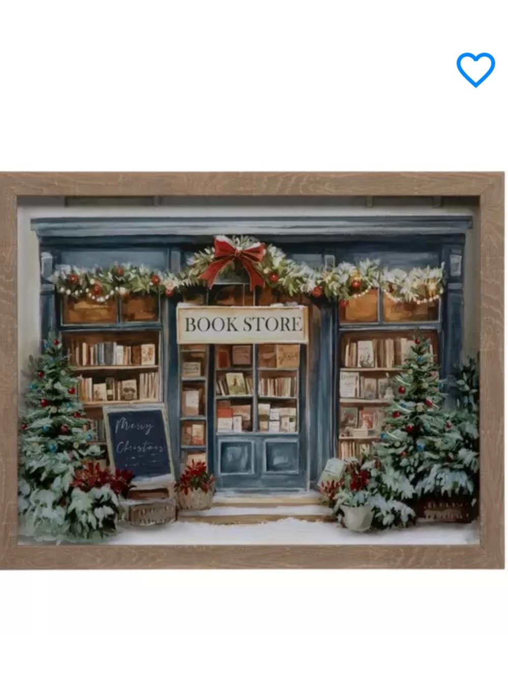 New! Winter Bookstore Framed Wall Decor, Robert Stanley Christmas Classic
